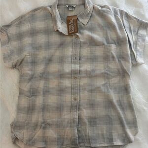 NWT Eddie Bauer Women’s Gray Plaid Shirt